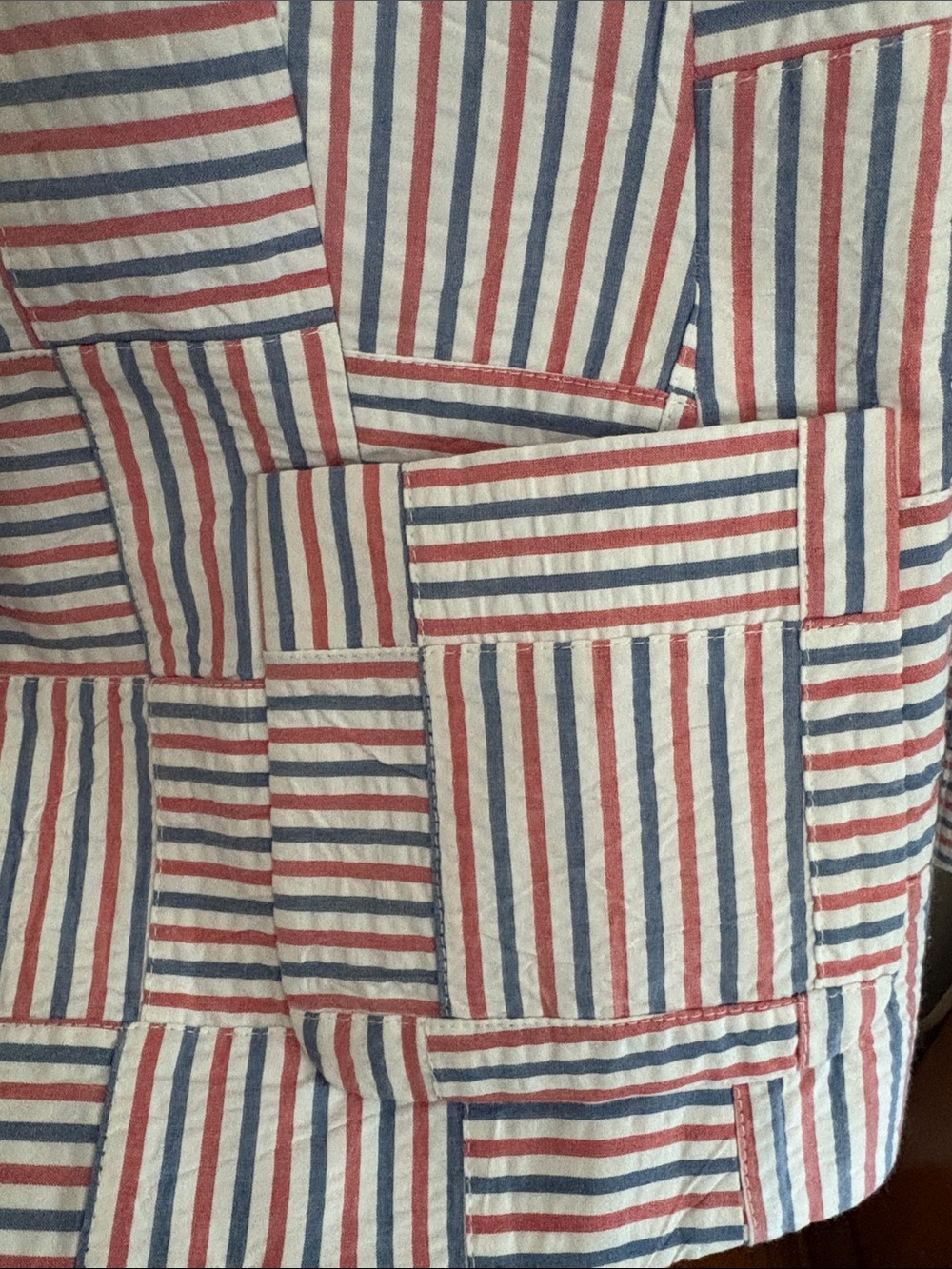 Talbots Orange and Gray Striped Patchwork Blazer - Picture 3 of 4